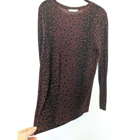 Vince Shirt Women Small Burgandy Long Sleeve Viscose Lightweight‎ Office Top - Picture 3 of 10